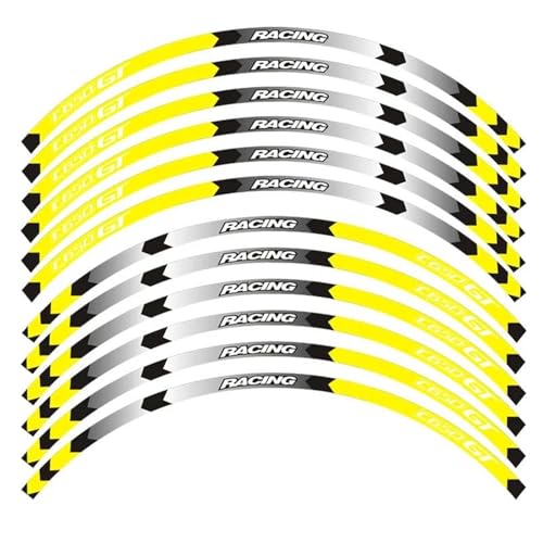 SYHJKX 7 Stil Motorrad 15 Zoll Rad Aufkleber Reifen Felge Für BMW C650GT Reflektierende Dekorative wasserdichte Zubehör Dekorationen(A Yellow) von SYHJKX