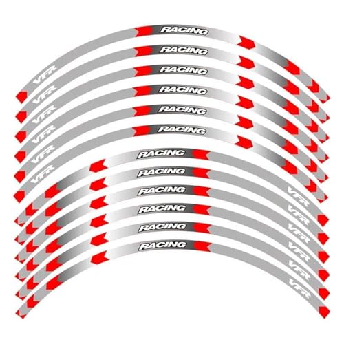 SYHJKX 7 Stil Motorrad Rad Reifen Felge Aufkleber 17 Zoll Für Honda VFR VFR750 VFR800 VFR1200 VFR1200F Dekorative Teile Dekorationen(B Red) von SYHJKX