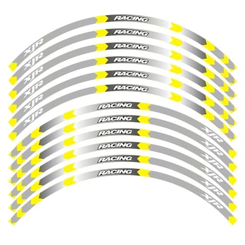 SYHJKX Motorrad Felgenstreifen Aufkleber 17 Zoll Radaufkleber Reflektierendes Band Für Yamaha XJR 400 1200 1300 Dekoratives Dekorationen(B Yellow) von SYHJKX