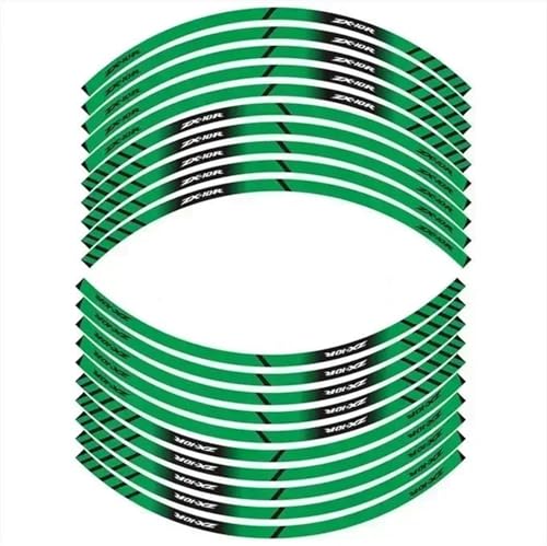 SYHJKX Motorrad Rad Aufkleber Kontur Dekoration Reflektierende Hub Felge Wasserdicht Aufkleber Für Kawasaki ZX-10R ZX10R ZX 10R Dekorationen(Green) von SYHJKX