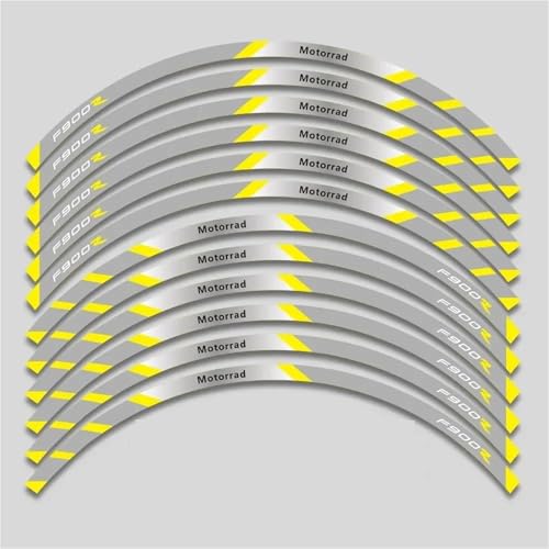 SYHJKX Motorrad Rad Aufkleber Kontur Dekoration Reflektierende Hub Felge wasserdichte Teile Für BMW F900R F900 R Dekorationen(2L B Yellow) von SYHJKX