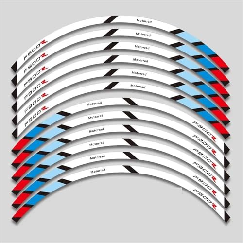 SYHJKX Motorrad Rad Aufkleber Kontur Dekoration Reflektierende Hub Felge wasserdichte Teile Für BMW F900R F900 R Dekorationen(4L A White) von SYHJKX
