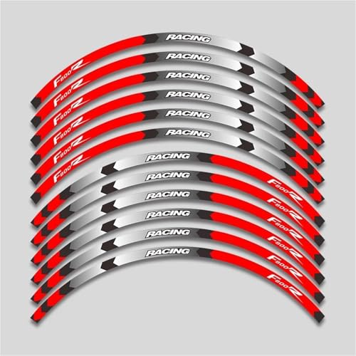 SYHJKX Motorrad Rad Aufkleber Wasserdicht Reflektierende Aufkleber Felgenstreifen Für BMW F800R F 800R F800 R 800 Dekorative Dekorationen(1L A Red) von SYHJKX
