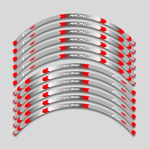 SYHJKX Motorrad Rad Aufkleber Wasserdicht Reflektierende Aufkleber Felgenstreifen Für BMW F800R F 800R F800 R 800 Dekorative Dekorationen(1L B Red) von SYHJKX