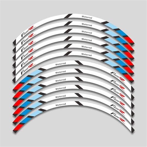 SYHJKX Motorrad Rad Aufkleber Wasserdicht Reflektierende Aufkleber Felgenstreifen Für BMW F800R F 800R F800 R 800 Dekorative Dekorationen(2L A White) von SYHJKX