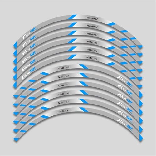 SYHJKX Motorrad Rad Aufkleber Wasserdicht Reflektierende Aufkleber Felgenstreifen Für BMW F800R F 800R F800 R 800 Dekorative Dekorationen(2L B Bule) von SYHJKX
