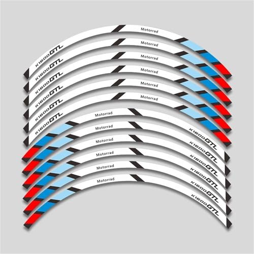 SYHJKX Motorrad Rad Aufkleber Wasserdicht Reflektierende Felgenstreifen Dekoratives Zubehör Für BMW K1600GTL K1600 GTL Dekorationen(2L A White) von SYHJKX
