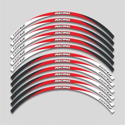 SYHJKX Motorrad Rad Aufkleber Wasserdicht Reflektierende Felgenstreifen Für BMW C650GT C650 Gt Kontur Dekoration Zubehör Dekorationen(3L A Red) von SYHJKX