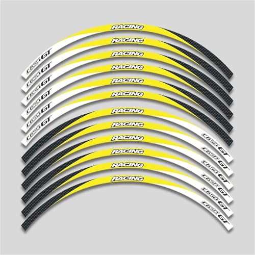 SYHJKX Motorrad Rad Aufkleber Wasserdicht Reflektierende Felgenstreifen Für BMW C650GT C650 Gt Kontur Dekoration Zubehör Dekorationen(3L A Yellow) von SYHJKX
