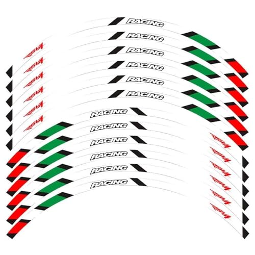 SYHJKX Motorrad-Radaufkleber Für Aprilia RSV4 Konturdekoration Reflektierende Nabenaufkleber Felgenaufkleber wasserdichte Aufkleber Dekorationen(White) von SYHJKX
