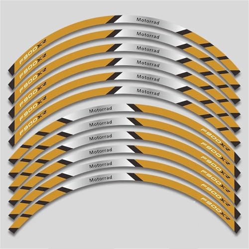SYHJKX Motorrad-Radaufkleber Für BMW F900XR Konturdekoration Reflektierende Nabenaufkleber Felgen Wasserdichtes Aufkleberset Dekorationen(2L A Brown) von SYHJKX