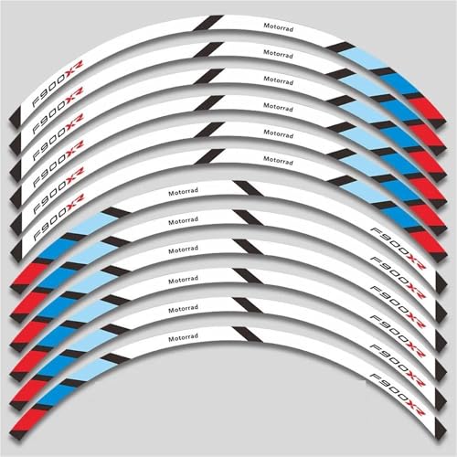 SYHJKX Motorrad-Radaufkleber Für BMW F900XR Konturdekoration Reflektierende Nabenaufkleber Felgen Wasserdichtes Aufkleberset Dekorationen(2L A White) von SYHJKX