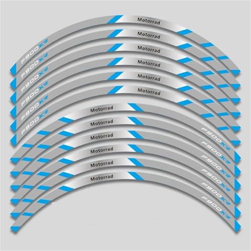 SYHJKX Motorrad-Radaufkleber Für BMW F900XR Konturdekoration Reflektierende Nabenaufkleber Felgen Wasserdichtes Aufkleberset Dekorationen(2L B Bule) von SYHJKX