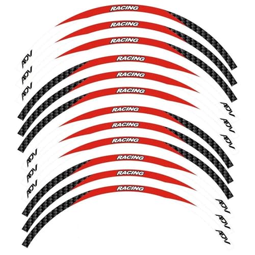 SYHJKX Motorrad-Radaufkleber Für Honda ADV 150 160 350 750 Konturdekoration Reflektierende Nabenaufkleber Felgenaufkleber Aufkleber Dekorationen(Red d) von SYHJKX