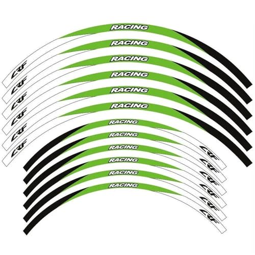 SYHJKX Motorrad-Radaufkleber Für Honda CRF 150F 150R 150RB Dekoration Reflektierende Nabenaufkleber Felge wasserdichte Aufkleber Dekorationen(Green c) von SYHJKX