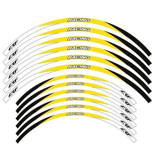 SYHJKX Motorrad-Radaufkleber Für Honda CRF300L Rally Konturdekoration Reflektierende Nabenaufkleber Felgenaufkleber Wasserdichter Dekorationen(C Yellow) von SYHJKX
