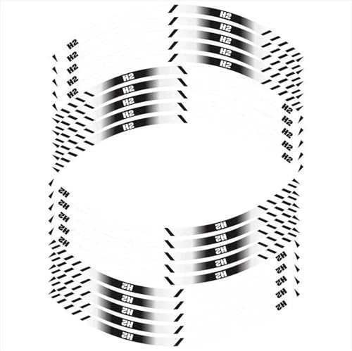 SYHJKX Motorrad-Radaufkleber Für Kawasaki H2 Konturdekoration Reflektierende Nabenaufkleber Felgenaufkleber wasserdichte Aufkleber Dekorationen(Silver) von SYHJKX