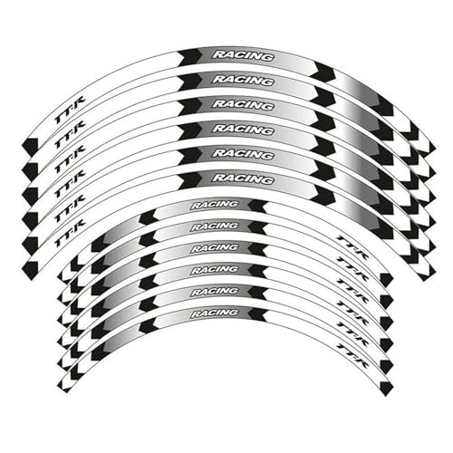 SYHJKX Motorrad-Radaufkleber Für Yamaha TTR 250 1999-2006 TT-R 230 2011-2021 Rim Tape Reflektierender Dekorativer Aufkleber Dekorationen(White) von SYHJKX