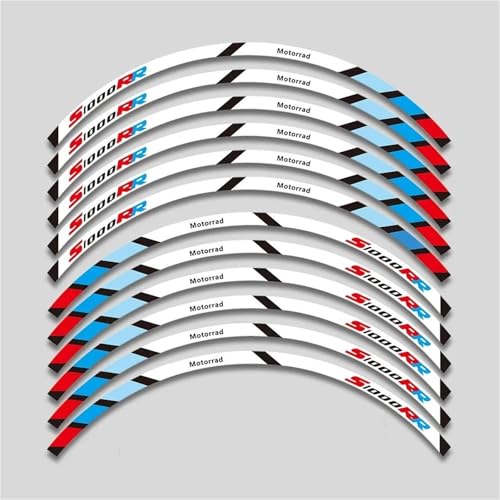 SYHJKX Motorrad-Radaufkleber Im Inneren Nabenaufkleber Randstreifenband Für BMW S1000RR S 1000RR Reflektierendes Dekoratives Dekorationen(White A) von SYHJKX