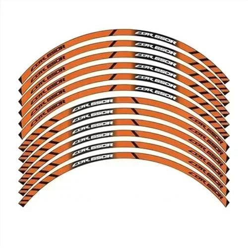 SYHJKX Motorrad-Radaufkleber Konturdekoration Reflektierende Nabenaufkleber Felgenaufkleber Wasserdicht Für Honda CBR650R CBR 650R Dekorationen(Orange) von SYHJKX