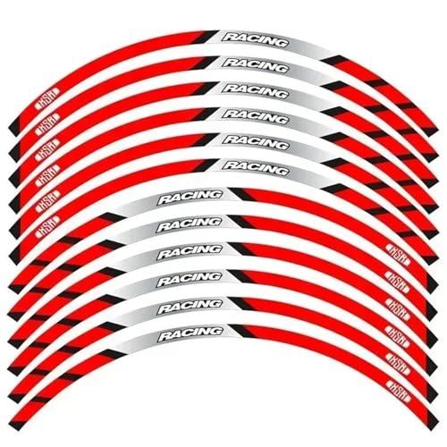 SYHJKX Motorrad-Radaufkleber Konturdekoration Reflektierende Nabenaufkleber Felgenaufkleber Wasserdicht Für Yamaha XSR 125 155 700 Dekorationen(Red) von SYHJKX