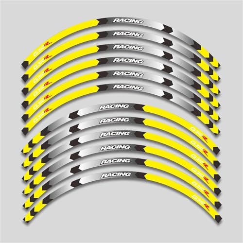 SYHJKX Motorrad-Radaufkleber Wasserdicht Reflektierende Aufkleber Felgenstreifen-Set Für BMW G310R G310 R Dekoratives Zubehör Dekorationen(1L A Yellow) von SYHJKX
