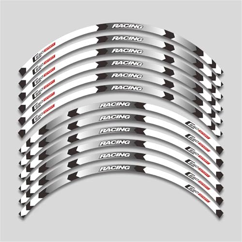 SYHJKX Reflektierende Motorradzubehör-Radaufkleber Im Inneren Nabenaufkleber Felgenstreifen-Klebeband-Set Für BMW C650 Sport Dekorationen(1L A White) von SYHJKX