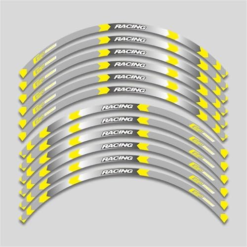 SYHJKX Reflektierende Motorradzubehör-Radaufkleber Im Inneren Nabenaufkleber Felgenstreifen-Klebeband-Set Für BMW C650 Sport Dekorationen(1L B Yellow) von SYHJKX