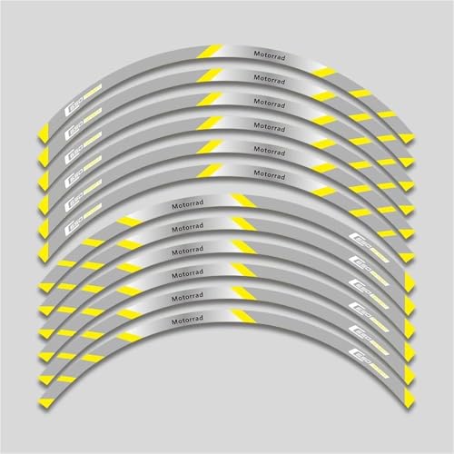 SYHJKX Reflektierende Motorradzubehör-Radaufkleber Im Inneren Nabenaufkleber Felgenstreifen-Klebeband-Set Für BMW C650 Sport Dekorationen(2L B Yellow) von SYHJKX