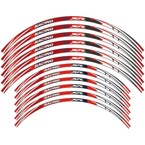 SYHJKX Reifen Felge Räder Aufkleber Streifen Reflektierende Für Honda XR50R 70R 75 80 80R 100 100R 150L 185 190 200R Dekorationen(Red a) von SYHJKX