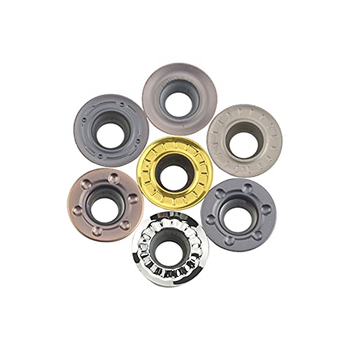 10 stücke Hartmetalleinsätze CNC-Drehmaschine Blade RPMT08T2 / 10T3 / 1204 Innenfräsen Drehen Drehen Drehmaschine Werkzeug Frässchneider für Stahlhemd (Cutting Edge Diameter : RPMT10T3MO FS YZ735) von SYHML-SHOP