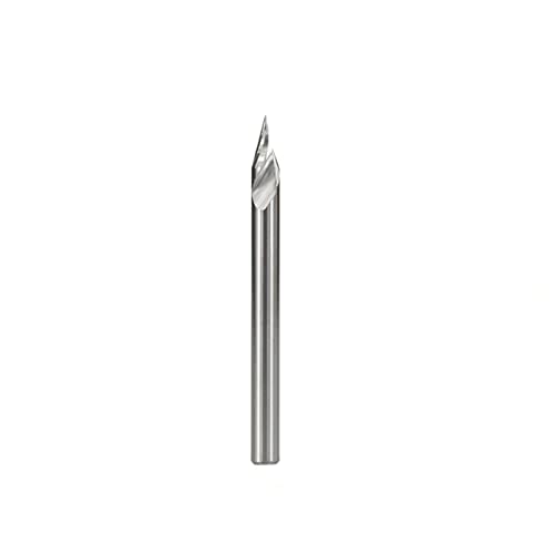 SYHML-SHOP 1 stücke Fasen-Endmühle 3.175mm Schaft CNC Carving-Bits, V-Formspitze Schnitzschneider 20/30/45/60 Grad Frässchneider Wolframkarbid-Router-Bit (Cutting Edge Length : 60Dx0.2) von SYHML-SHOP