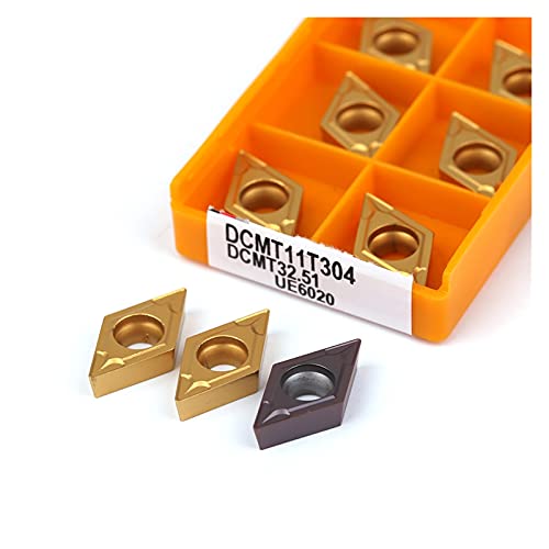 SYHML-SHOP Hartmetall-Wendeeinsätze 10 Stück DCMT11T308 DCMT11T304 VP15TF UE6020 US735 Hartmetall-Innendrehfräser CNC-Werkzeug Drehmaschine (Angle : DCMT11T304 UE6020) von SYHML-SHOP