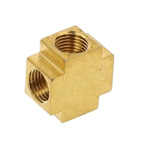 1 Stück Messing-Rohrverschraubungen, BSP-Außengewinde, gerader Winkel, 3-Wege-4-Wege-Stecker, Mutterdichtung, Messing-Adapter-Koppler-Anschluss(Gasket,3/4") von SYLALE