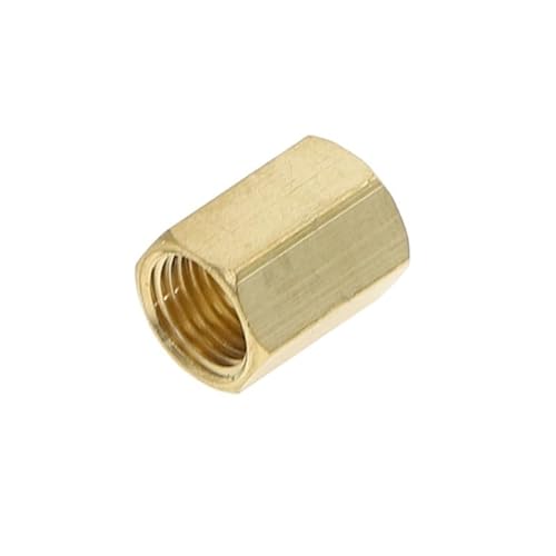 1 Stück Messing-Rohrverschraubungen, BSP-Außengewinde, gerader Winkel, 3-Wege-4-Wege-Stecker, Mutterdichtung, Messing-Adapter-Koppler-Anschluss(Straight-FF,1/8") von SYLALE