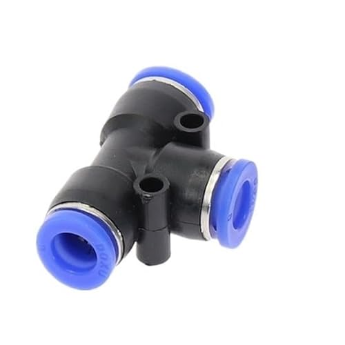 1 Stück PE PEG 3-Wege-T-Stück, pneumatisch, 4 mm bis 16 mm Außendurchmesser, Schlauch, Einsteck-Luft-/Gas-Anschluss, Schnellverschraubungen, Anschlussadapter(PEG-8-4mm) von SYLALE