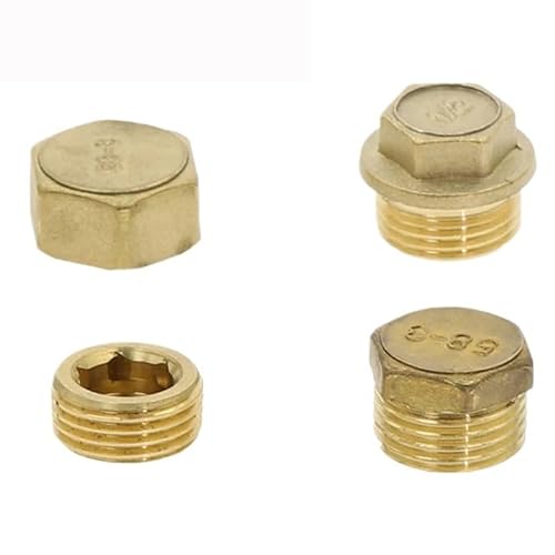 1 stücke Messing Rohr Hex Kopf End Kappe Stecker Fitting 1/8 "1/4" 3/8 "1/2" 3/4 "männlich Weiblich Gewinde Koppler Stecker Adapter(Male,3/4") von SYLALE