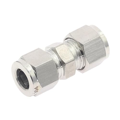 1 stücke Variabler Durchmesser 3~12mm Rohr OD Doppel Ferrule Rohr Gerade Kompression Fitting Koppler SS 304 Edelstahl stecker(3mm-6mm) von SYLALE