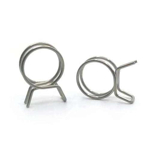 10 Stück 5 mm - 14 mm Schlauchschelle Edelstahlrohr Federclips Kraftstoffleitung Schlauchschellen Dichtungsrohrclips Hardware-Zubehör(10mm) von SYLALE