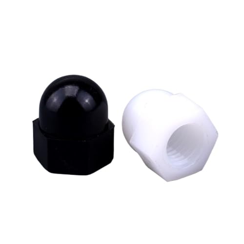 10 stücke/50 stücke M3 M4 M5 M6 M8 M10 M12 Schwarz Und Weiß Kunststoff Muttern Mit Nylon Abdeckung(Black,M12 10pcs) von SYLALE