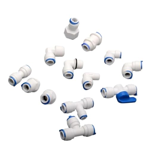 3/8 Rohr Schlauch Fitting Rohr RO Filter System Armaturen Wasser Befestigung Gewinde Schnell Anschluss Sanitär Heimwerker(12) von SYLALE