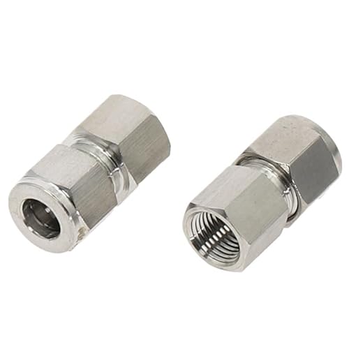 304 SS Edelstahl Rohrverbinder 6-12mm OD Zu 1/8 "1/4" 3/8 "1/2" M14 M20 Innengewinde Doppelring Rohrverschraubungen(8mm OD Pipe,1/4") von SYLALE