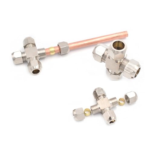 4 6 8 10 12mm Rohr OD 4way Messing Öl Kompression Rohr Armaturen Stecker(OD tube 4mm) von SYLALE