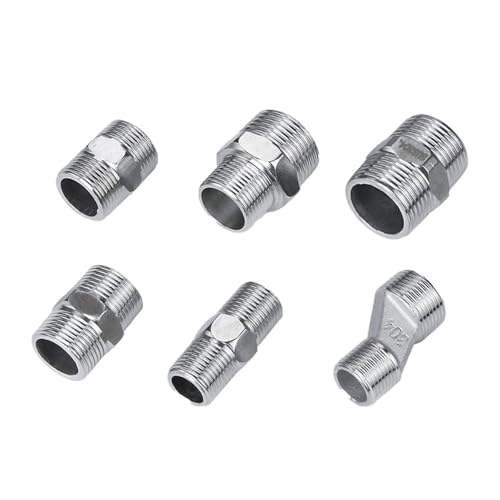 Edelstahl-Reduzierstück – 1/4" 3/8" 1/2" 3/4" 1" BSP Außengewinde Schnelladapterkupplung, for Wasser/Öl/Gas(5,50 PCS) von SYLALE