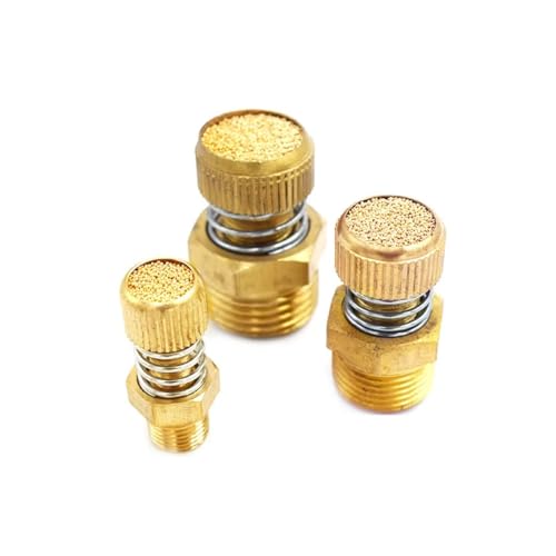 Federdrosselschalldämpfer 1/8" 1/4" 3/8" 1/2" Kupfer Pneumatisches Ventil Einstellbarer Schalldämpfer Anschlussarmaturen(1/4") von SYLALE