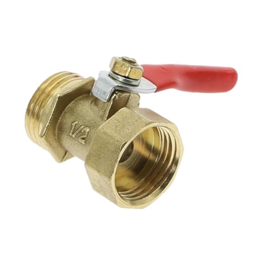 Messing-Kugelhahn klein 1/8" 1/4" 3/8" 1/2" Innen-/Außengewinde Messing-Ventilverbinder Verbindungsstück Kupferrohrverschraubung Kupplungsadapter(1/4") von SYLALE