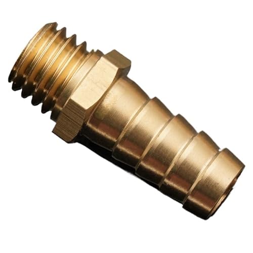 Messing-Rohrverschraubung 6 mm-10 mm Schlauchanschluss M8 M10 M12 M14 metrisches Außengewinde Anschlussstück Verbindungsstück Kupferkupplung Adapter(8mm,M12X1) von SYLALE