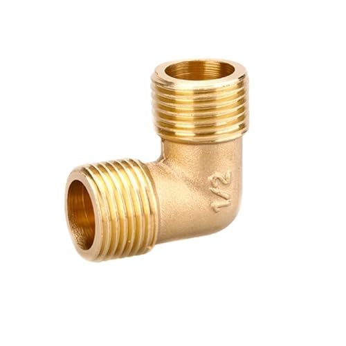 Messing-Rohrverschraubungsadapter 90 Grad 1/8" 1/4" 3/8" 1/2" 3/4" BSP-Rohr Wasser-, Öl- und Gas-Winkelstück(1/2") von SYLALE
