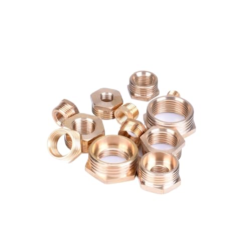 Messing Sechskantbuchse Reduzierstück Rohrverschraubung 1/8 1/4 3/8 1/2 3/4 F auf M Gewinde Reduzierung Kupfer Wasser Gas Adapter Koppler Stecker(2) von SYLALE