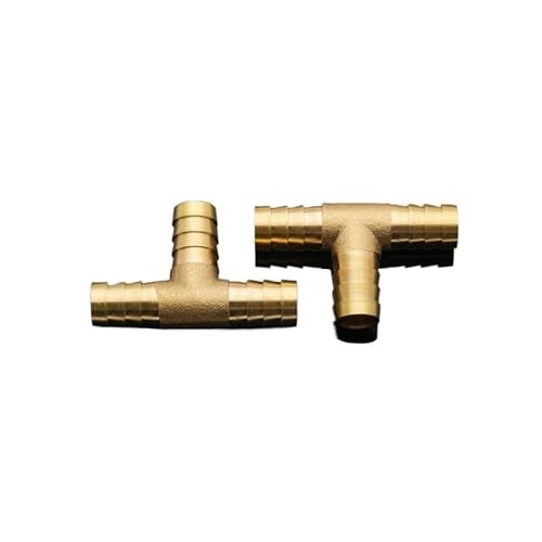Messing-Spleißer-Rohrverschraubung, T-Form, T-Stück, Schlauchanschluss, 4 6 8 10 12 16 mm, Kupfer-Stabverbinder, Verbindungsstück, Luft-Wasser-Öl-Koppler-Adapter(OD 16-14-16mm) von SYLALE